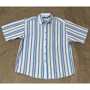 Puritan Men's L 42/44 Striped Short Sleeve‎ Shirt